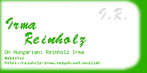 irma reinholz business card
